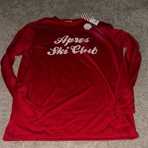 Red Après Ski Club Long Sleeve PJ Shirt